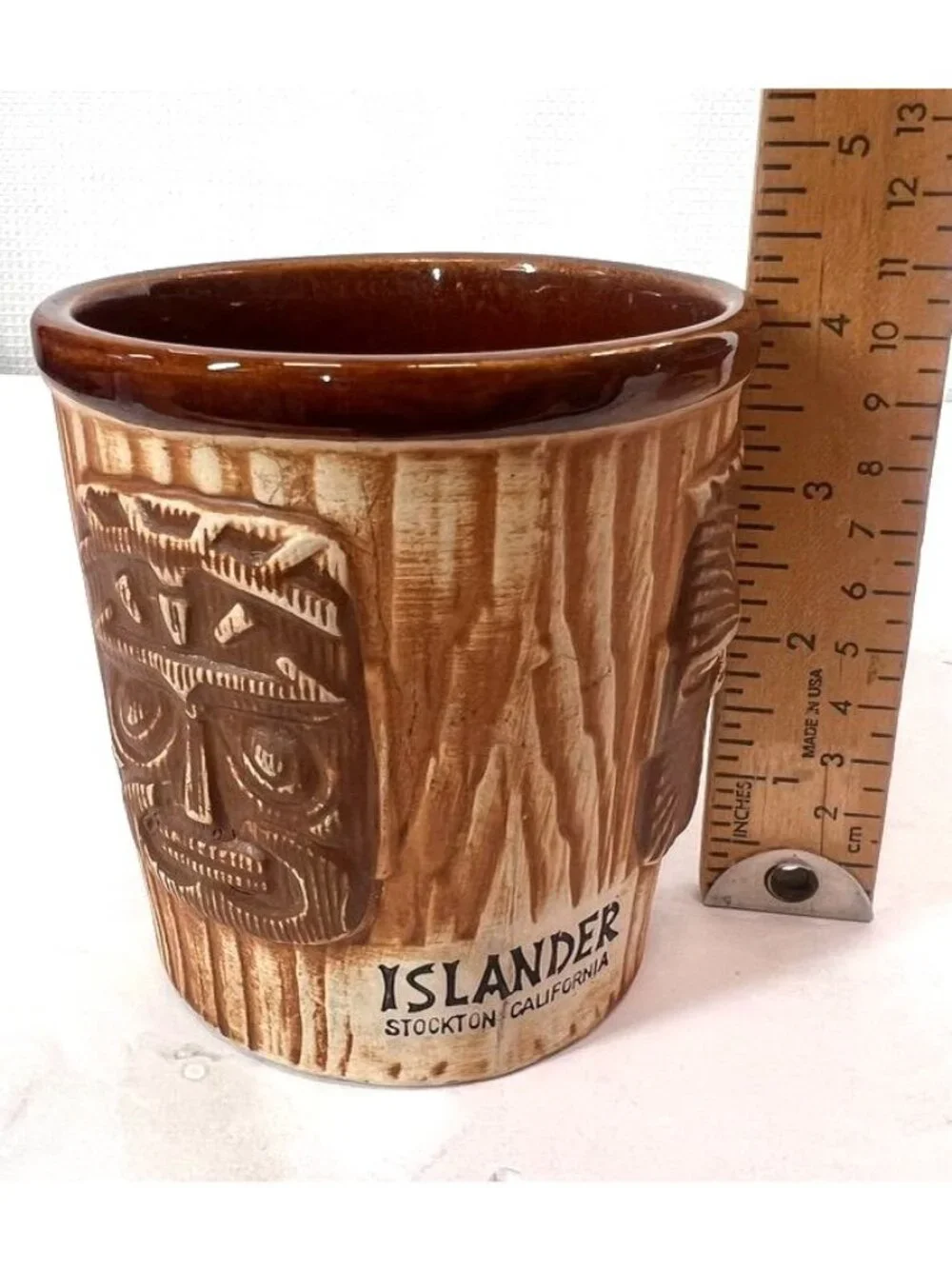 Vintage The Islander Three Face Bucket Mug, OMC JAPAN